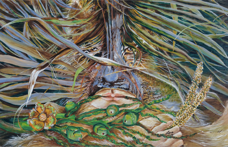 Niyok – Guam Textures series, Acrylic on Panel, 2020, 30 x 19in